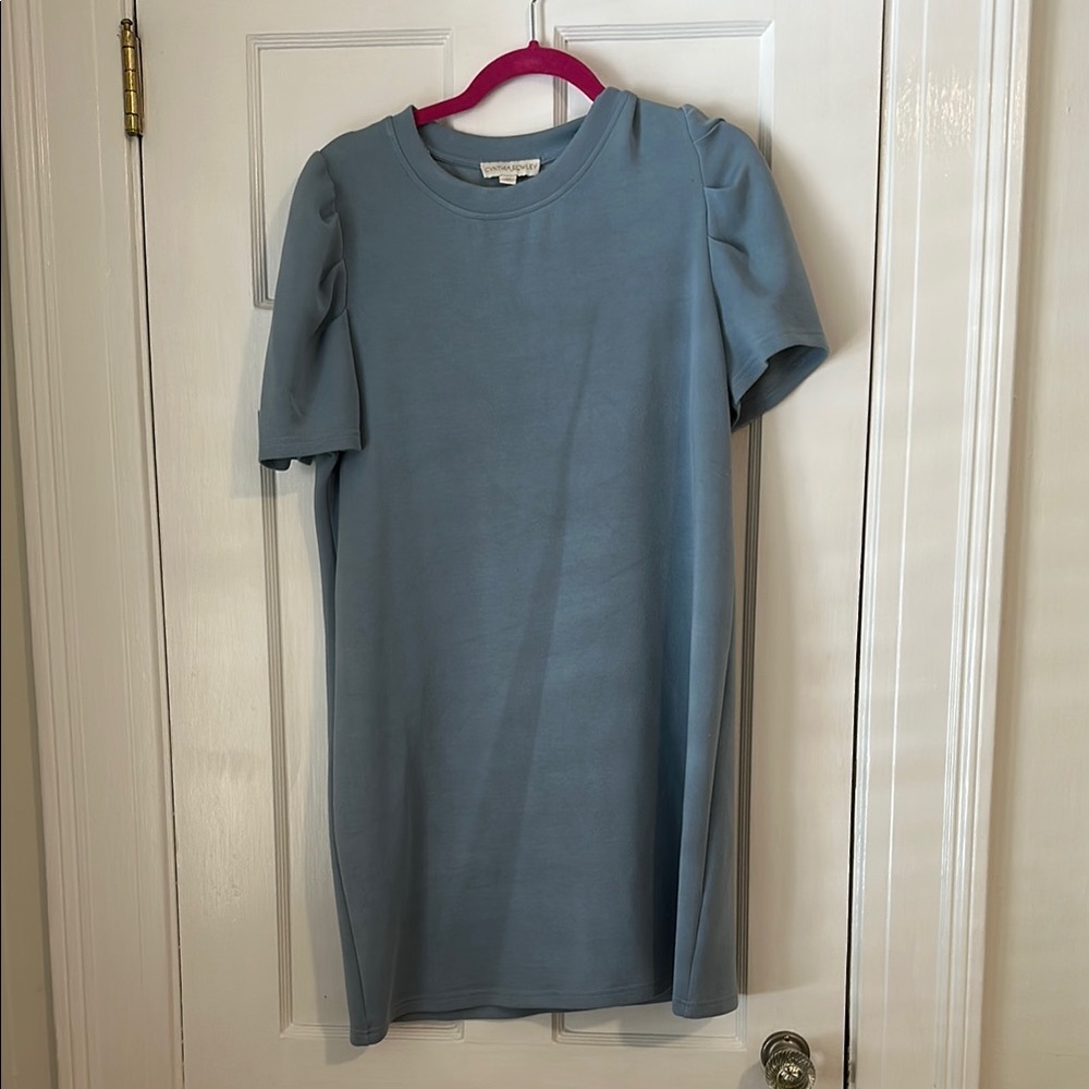 Blue Puff Sleeve Dress